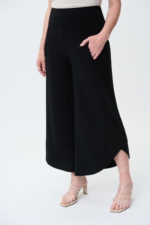 Joseph Ribkoff Style 231059 Black Pull On Asymmetric Wide-Leg Pants