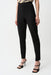 Woman wearing a black pull on slim ankle-length pants from Joseph Ribkoff