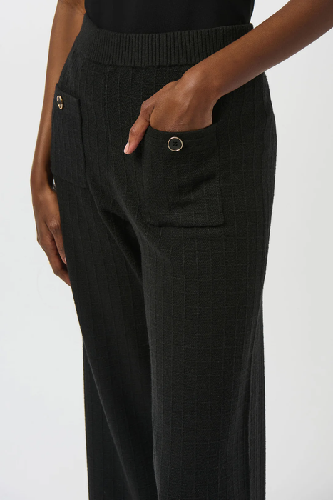 Joseph Ribkoff Black Pull On Wide Leg Ankle Pants 253984
