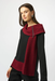 Joseph Ribkoff 253168 Black/Red Cowl Neck Long Sleeves Textured Top