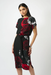 Joseph Ribkoff 253150 Black/Red Floral Print Boat Neck Short Sleeve Sheath Dress