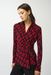 Joseph Ribkoff 253139 Black/Red V-Neck Faux Wrap Top