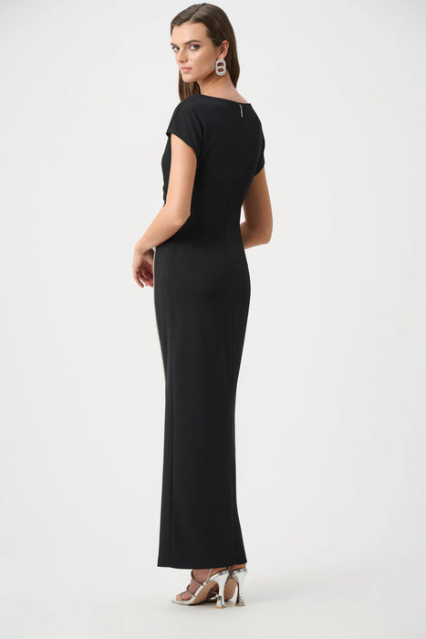 Joseph Ribkoff Rhinestone Trim Side Slit Long Dress 261713