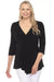 Joseph Ribkoff Style 251232 Black Ruched V-Neck Asymmetric Tunic Top