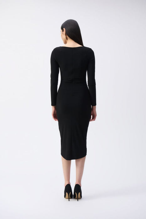 Joseph Ribkoff Ruched Dress Joseph Ribkoff Ruched Wrap Midi Sheath Dress 243169 — AfterRetail