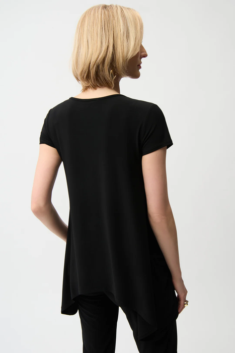 Joseph Ribkoff Scoop Neck Handkerchief Tunic Top 261310