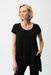 Joseph Ribkoff 261310 Black Scoop Neck Short Sleeves Tunic Top