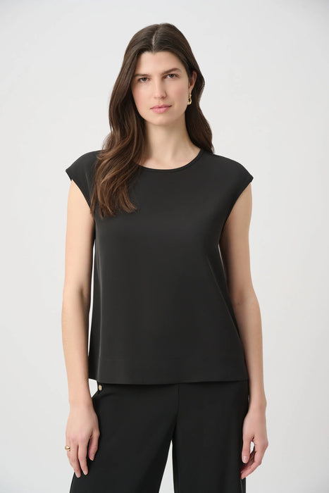 Joseph Ribkoff Scoop Neck Woven Twill Boxy Top 261122