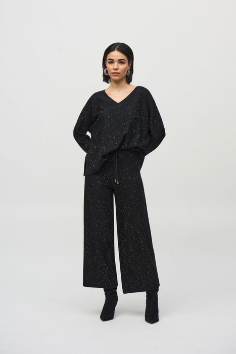 Joseph Ribkoff Sequined Wide Leg Culotte Pants 244922