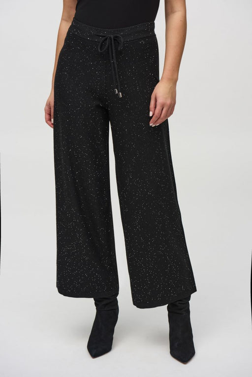 Joseph Ribkoff 244922 Black Sequined Wide Leg Culotte Pants