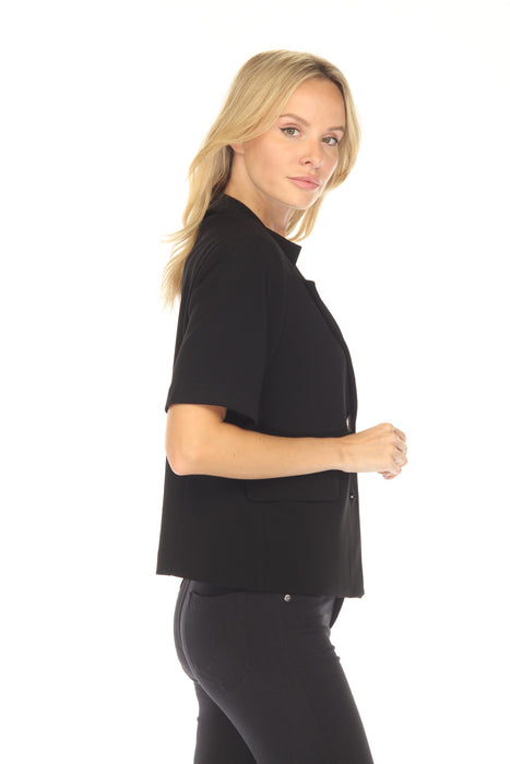 Joseph Ribkoff Black Short Sleeve Blazer Jacket 252220