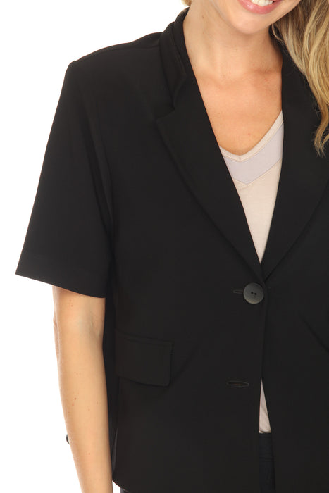 Joseph Ribkoff Black Short Sleeve Blazer Jacket 252220
