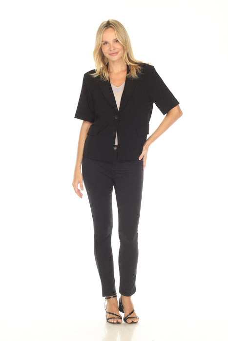Joseph Ribkoff Black Short Sleeve Blazer Jacket 252220