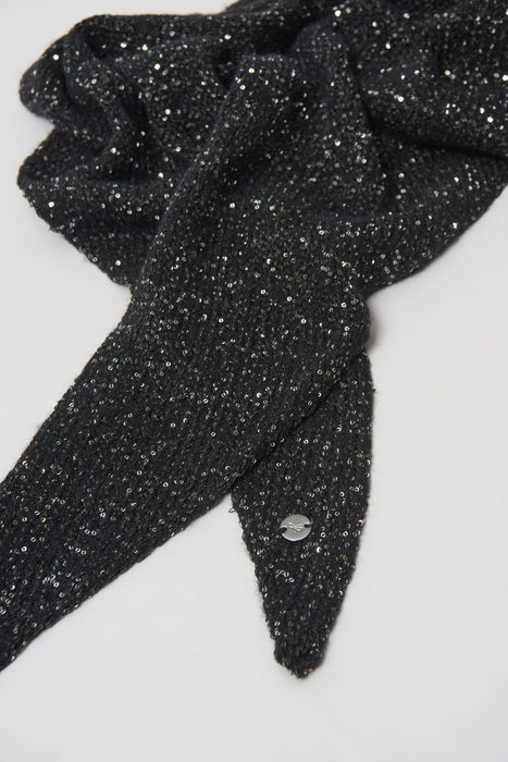 Joseph Ribkoff Black/Silver Sequined Knit Scarf 254972