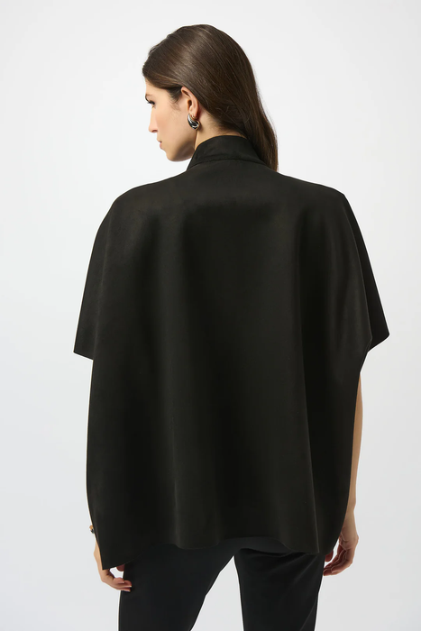 Joseph Ribkoff Black Stand Collar Cover-Up Poncho 253240