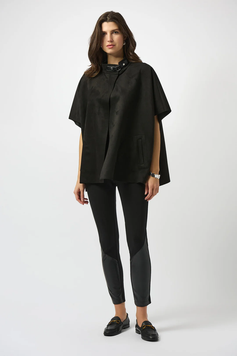 Joseph Ribkoff Black Stand Collar Cover-Up Poncho 253240