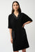 Woman wearing Joseph Ribkoff straight V-neck dress for office outfit