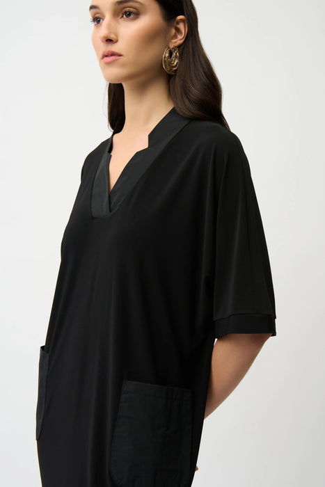 Joseph Ribkoff Notched V-Neck Half Sleeve Shift Dress 261010