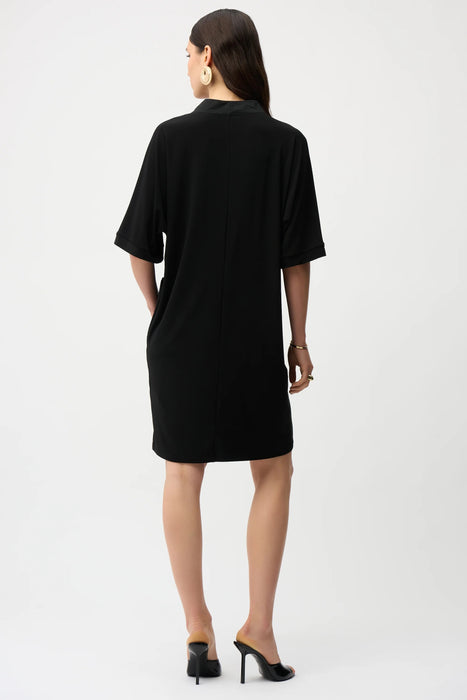 Joseph Ribkoff Notched V-Neck Half Sleeve Shift Dress 261010