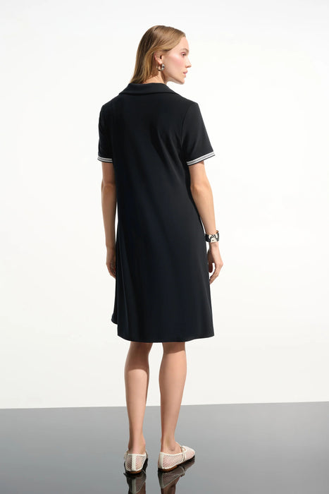 Joseph Ribkoff Stripe Trim Trapeze Polo Dress 261614