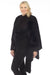 Joseph Ribkoff Style 233939 Black Studded Faux Fur Pom Pom Poncho Cover-Up