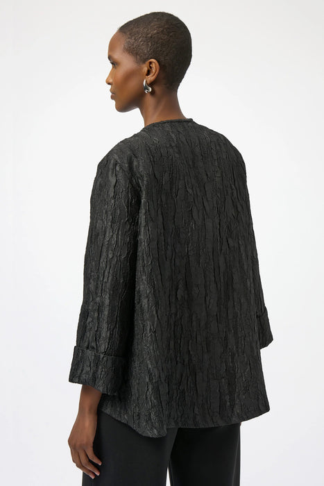 Joseph Ribkoff Black Textured Asymmetric Swing Jacket 254196