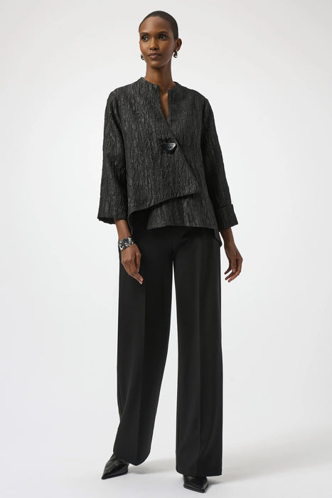 Joseph Ribkoff Black Textured Asymmetric Swing Jacket 254196