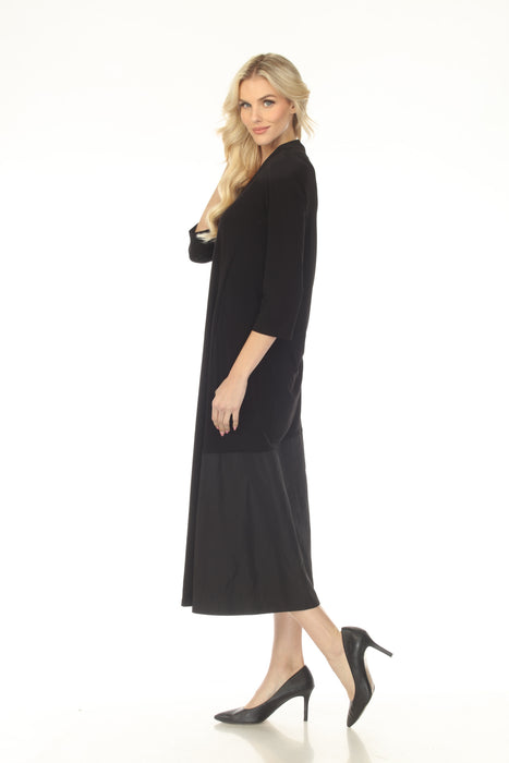 Joseph Ribkoff Black V-Neck 3/4 Sleeve Maxi Dress 254150