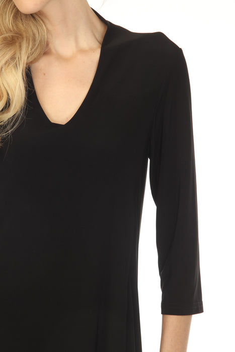 Joseph Ribkoff Black V-Neck 3/4 Sleeve Maxi Dress 254150