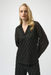 Joseph Ribkoff 254116 Black V-Neck Collared Long Sleeve Top