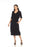 Joseph Ribkoff Style 232199 Black V-Neck Half Sleeve Midi Dress