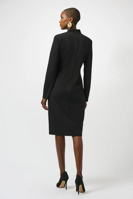 Joseph Ribkoff Black V-Neck Long Sleeves Sheath Dress 253072