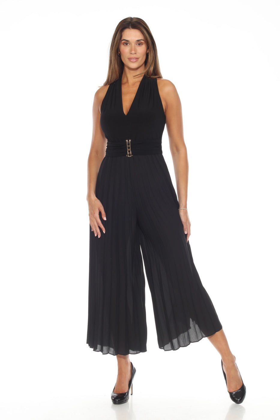 Ribbed sleeveless wide leg jumpsuit