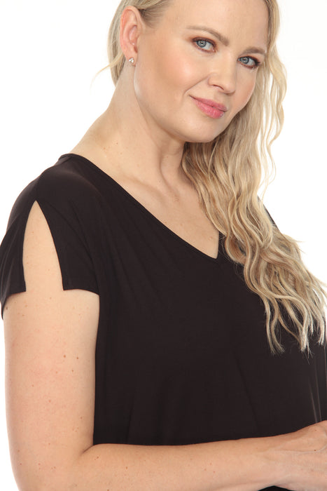 Joseph Ribkoff V-Neck Split Sleeve Loose Fit Top 251229