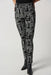 Joseph Ribkoff Style 233285 Black/Vanilla Abstract Linear Print Pull On Slim Ankle Pants
