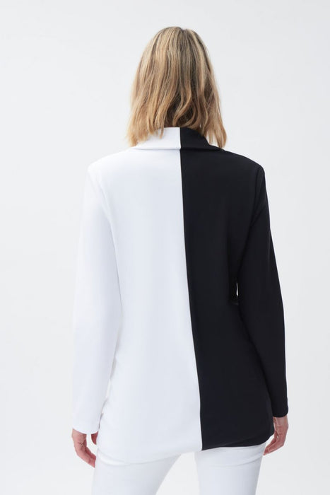 Joseph Ribkoff Black/Vanilla Color Block Long Sleeve Blazer Jacket 231295