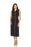 Joseph Ribkoff Style 232239 Black/Vanilla Contrast Trim Waist-Tie Button-Down Midi Shirt Dress