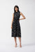 Joseph Ribkoff Style 251066 Black/Vanilla Polka Dot Belted Midi Dress