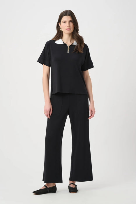 Joseph Ribkoff Quarter Zip Knitted Collar Boxy Polo Top 261164