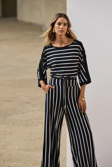 Joseph Ribkoff Striped 3/4 Sleeve Boat Neck Top 251190