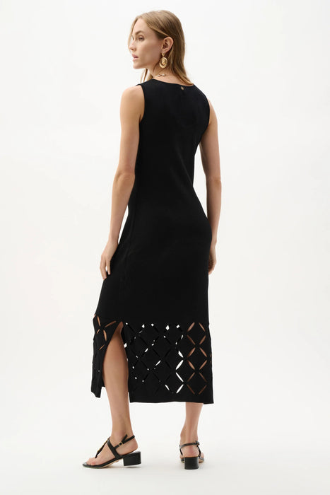 Joseph Ribkoff Black Sweater Knit Sleeveless Midi Dress 262930