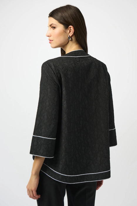 Joseph Ribkoff Contrast Trim Jacquard Swing Jacket 251090