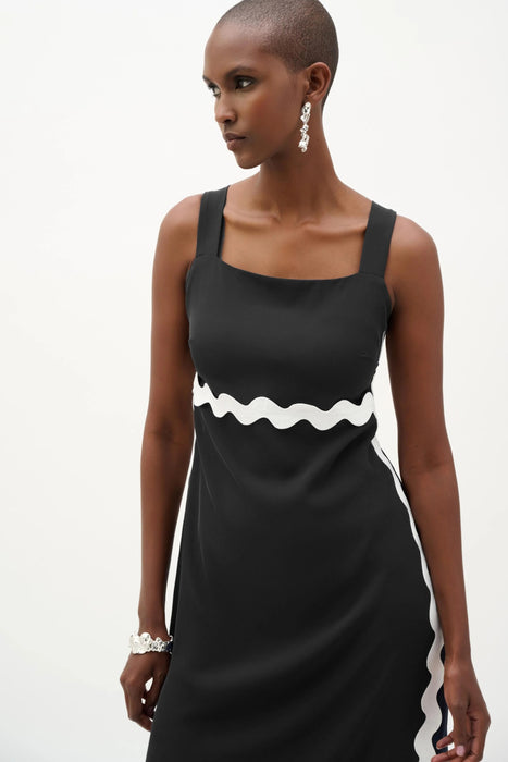 Joseph Ribkoff Contrast Trim Square Neck Midi Dress 262230