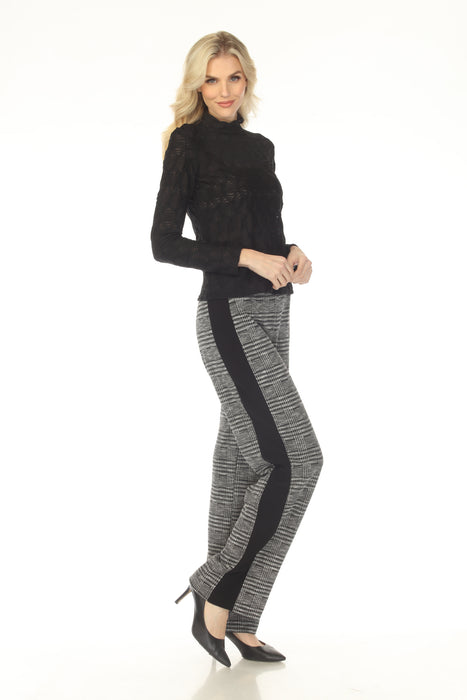 Buy Joseph Ribkoff Black/White Plaid Jacquard Wide Leg Pants