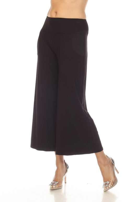 Joseph Ribkoff Style 231121 Black Wide Waistband Pull On Culotte Pants