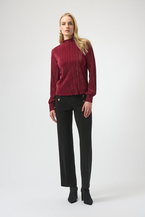 Joseph Ribkoff Black With Rivet Details Pull On Straight Pants 254099