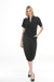 Woman wearing Joseph Ribkoff cocoon dress for modern office outfit