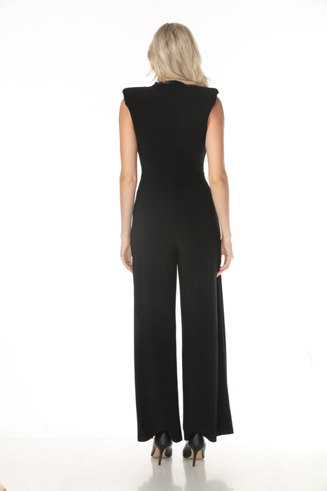 Joseph Ribkoff Black Wrap Wide-Leg Jumpsuit 262251