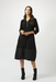 Joseph Ribkoff 253066 Black Zipped Collar 3/4 Sleeves Cocoon Dress