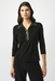 Joseph Ribkoff 253176 Black Zipped Collar Long Sleeve Boxy Top